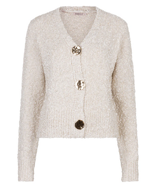 Cardigan Gold Button In Beige
