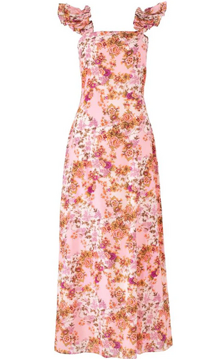 Nora Midi Dress in Blush Bloom