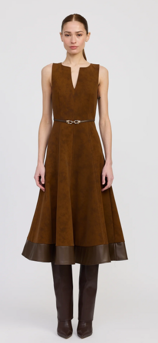 Eloise Midi Dress in Brown