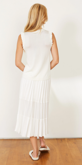 Mia Ivory Mesh Panel Skirt in Ivory