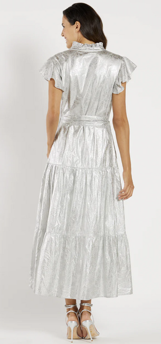Mirabella Dress in Silver Foil Medallion