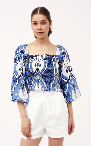 Gloria Top in Como Blue