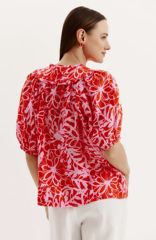 Margarita Linen Top in Multi