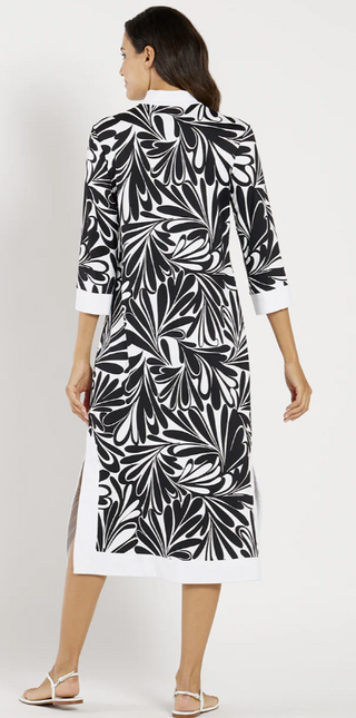 Katie Dress in Decorative Fan Black/White