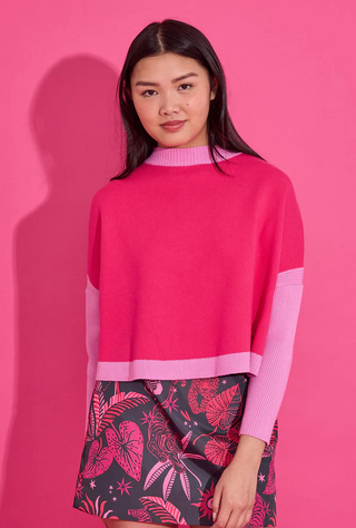 Leona Sweater in Pink Flamingo