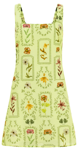 Zander Dress in Lime Stamp
