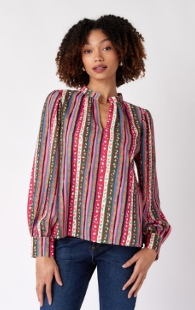 Lydie Top in Botanical Stripe