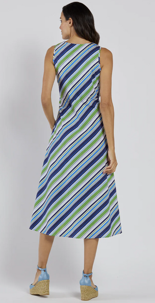 Easton Stretch Poplin in Umbrella Stripe Navy