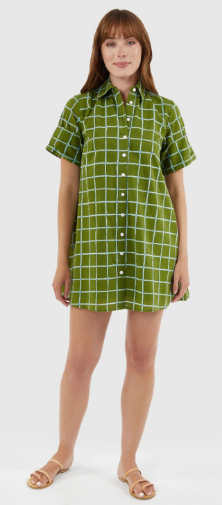 Dock Dress in Boxwood Grid