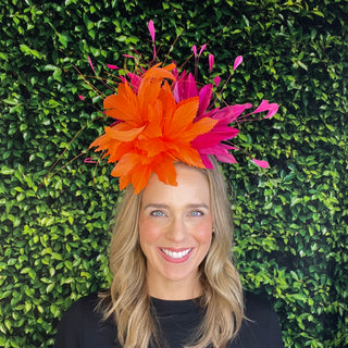 Fascinator 2014-Orange/Fuchsia