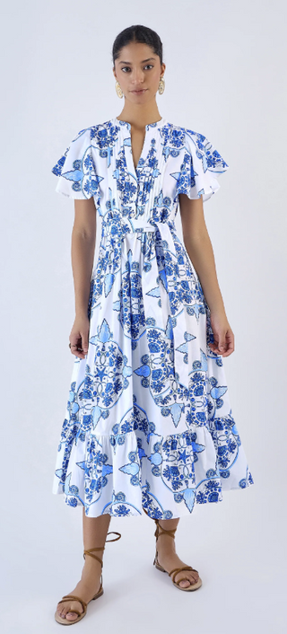 Leni Dress in Nautilus Aqua