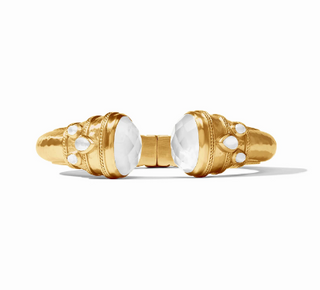 Cannes Cuff in Gold Iridescent Clear Crystal