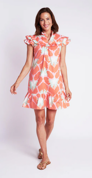 Silla Dress in Iris Salmon