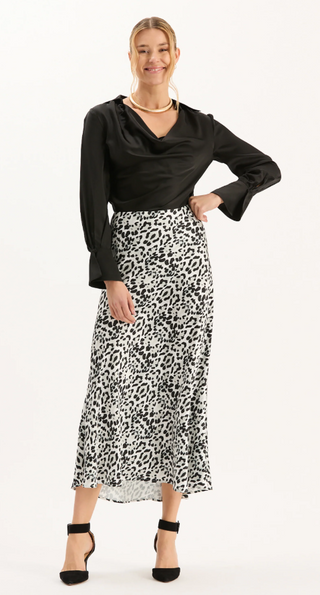 Edie Charmeuse Ermin Skirt in Multi