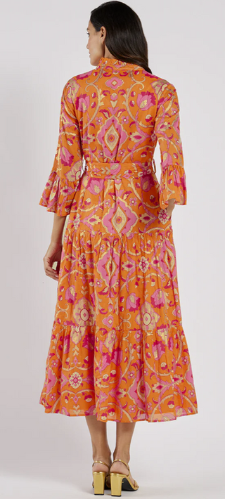 Roxie Dress in Gilded Garden Mandarin Gold