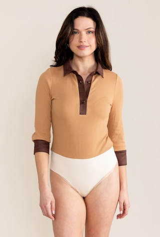 Lee Bodysuit in Camel