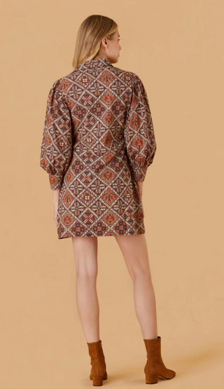 Jules Dress in Chai Medallions