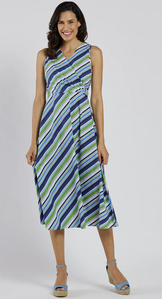 Easton Stretch Poplin in Umbrella Stripe Navy