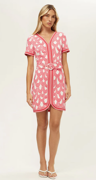 Motion Dress in Coral Crush/Whitewash