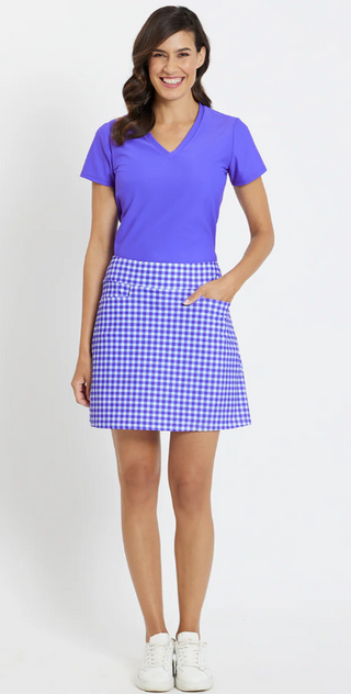 Sonia Skirt in Gingham Iris