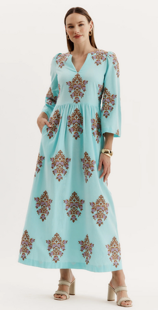 Lana Embroidered Maxi in Island Paradise