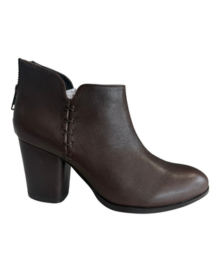 Astrid Bootie in Dark Brown Leather