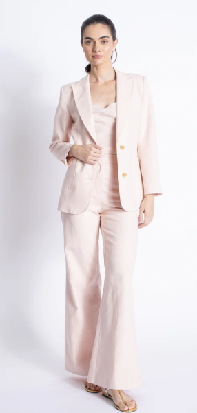 Caliz Linen Blazer in Blush