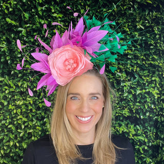 Fascinator 2010-Peach/Purple/Green