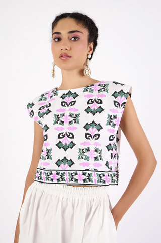 Piper Top in Papillon Moss