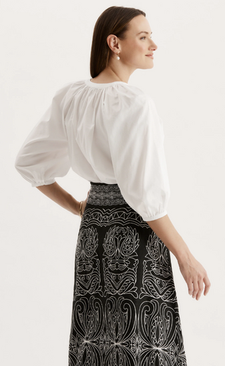 Valentina Embroidered Skirt in Black