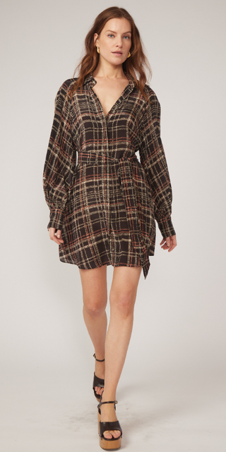 Norah Dress in Black Plaid