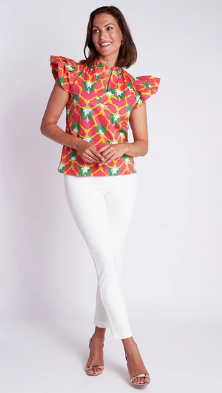 Kimball Top in Iris Hot Pink