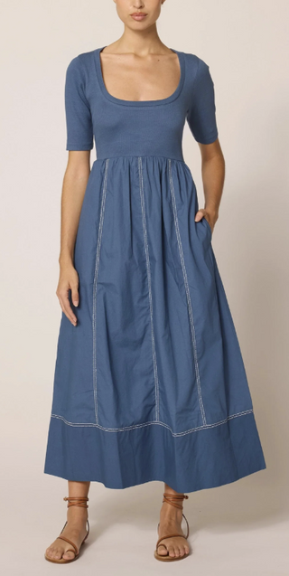 Luna Ankle Dress in Bluefin