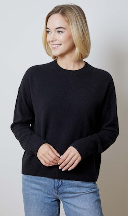 Easy Crew Cashmere Long Sleeve in Black