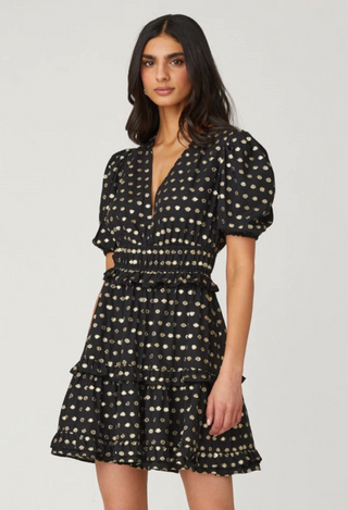Elia Dress in Jet/Gold
