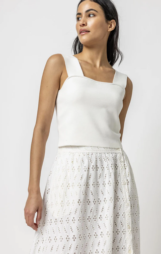 Cropped Tank in White
