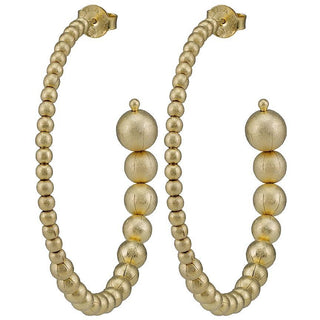 Crescent Hoop in Brushed Gold