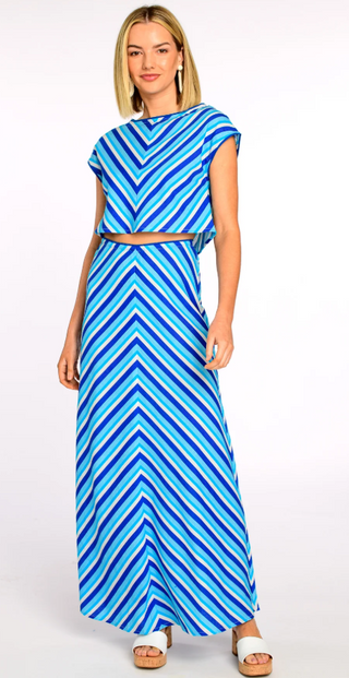Anita Skirt in French Blue Stripe