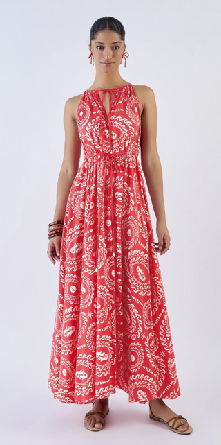 Marina Dress in Sail Away Red