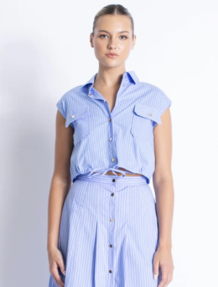 Eden Top in Blue Stripes