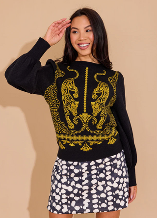Lucie Sweater in Pouncing Panther
