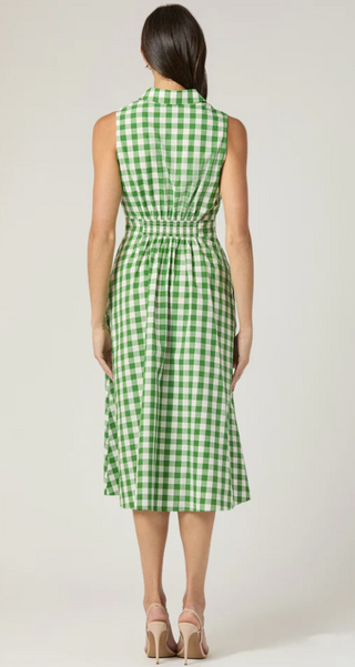 Kendra Dress in Green/Ivory